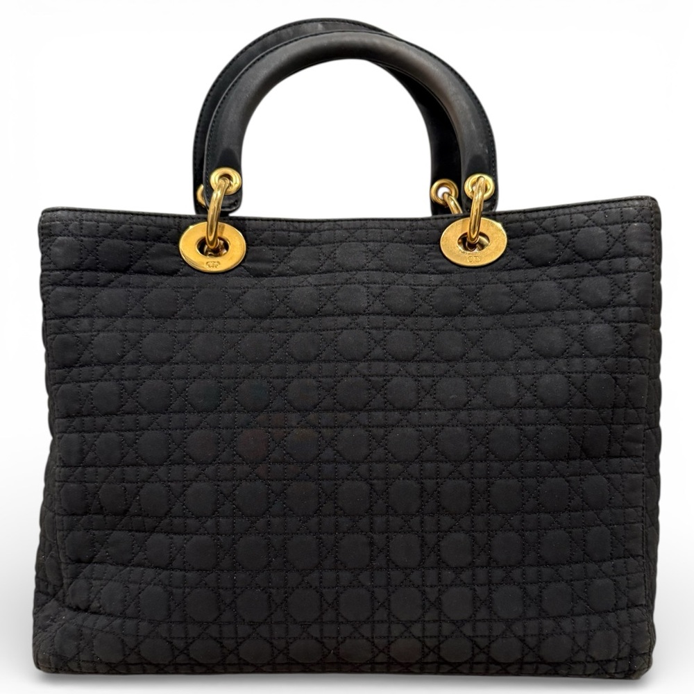 Dior Lady Dior Nylon Cannage Black Quilted Handbag with COA - Picture 3 of 10